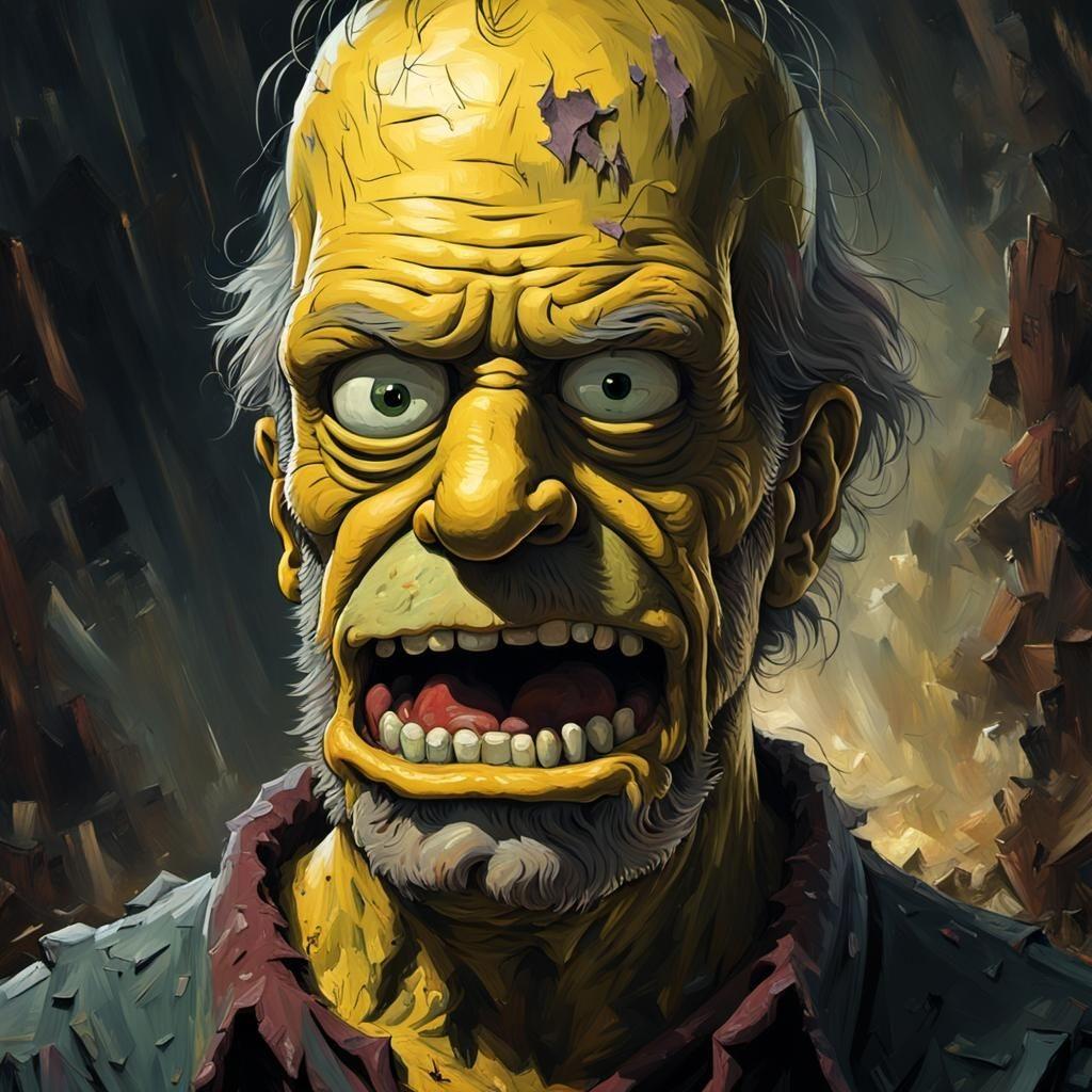 Homero Simpson realista viejo y gruñón Homero Simpson realista viejo y gruñón