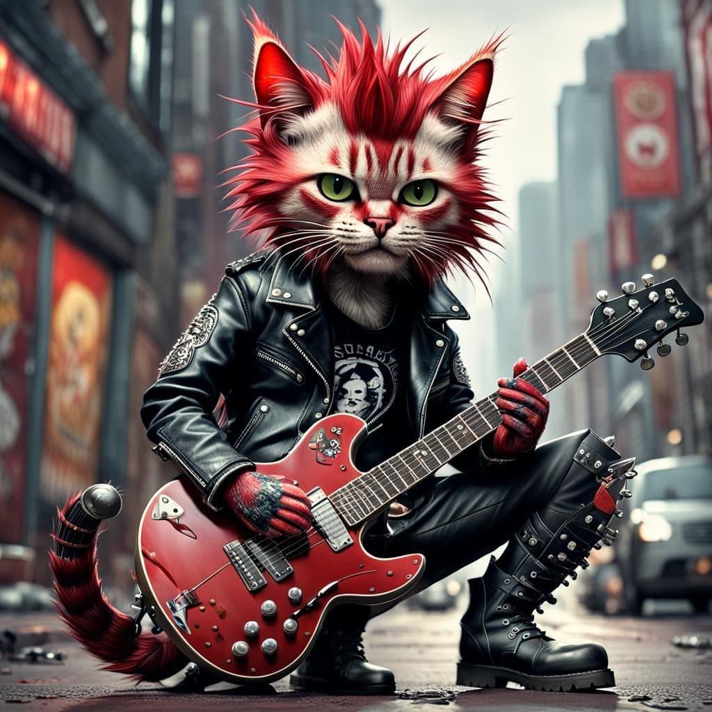 Punk-rock star cat